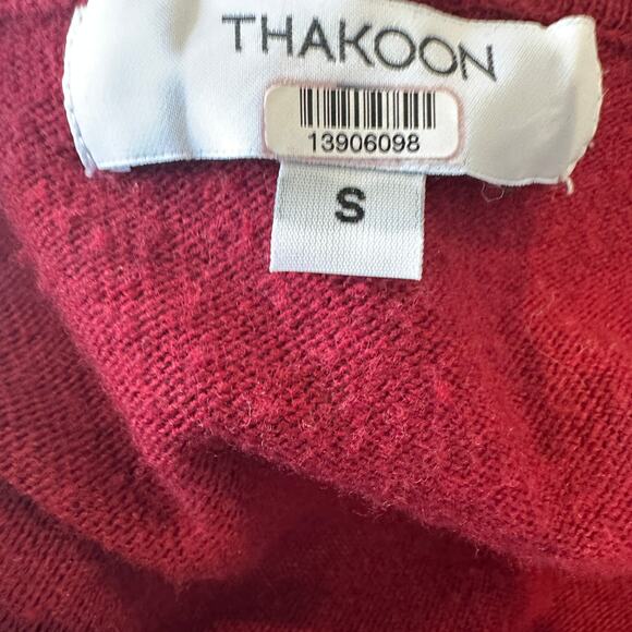 Thakoon Red Mini Sweater Wrap Dress SMALL Knit Career Office Designer $280 - Picture 7 of 10